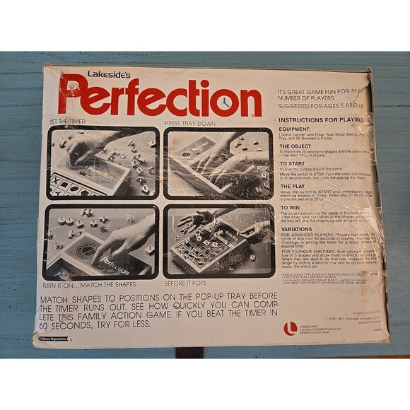 Vintage 1975 Lakeside’s Perfection Game #8370 Ages 5+ Vtg 70s Nostalgia Anxiety - Picture 2 of 12